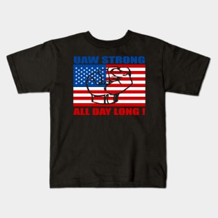 UAW Strong with US Flag Kids T-Shirt